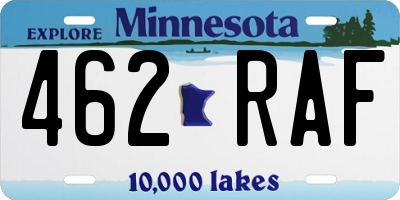 MN license plate 462RAF
