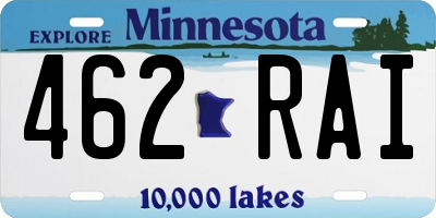 MN license plate 462RAI