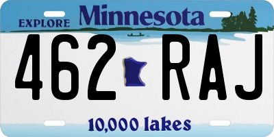 MN license plate 462RAJ