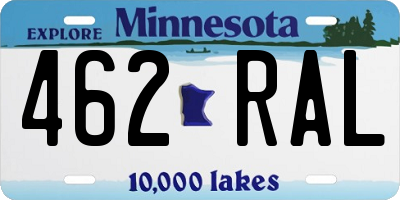 MN license plate 462RAL