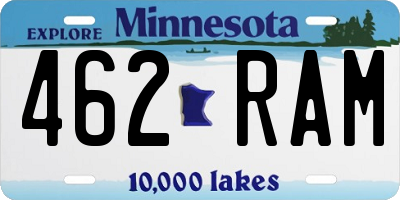 MN license plate 462RAM