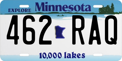 MN license plate 462RAQ