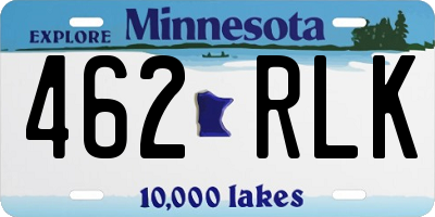MN license plate 462RLK