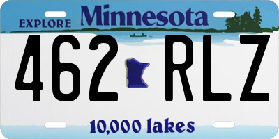MN license plate 462RLZ