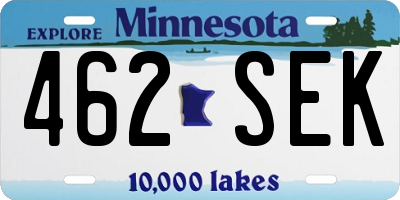 MN license plate 462SEK