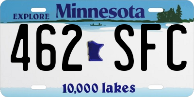 MN license plate 462SFC