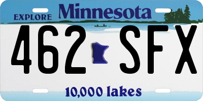 MN license plate 462SFX