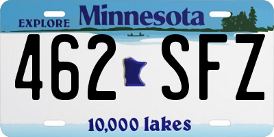 MN license plate 462SFZ