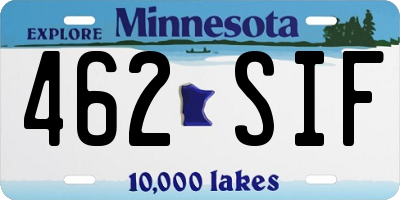 MN license plate 462SIF