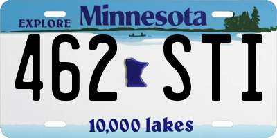 MN license plate 462STI