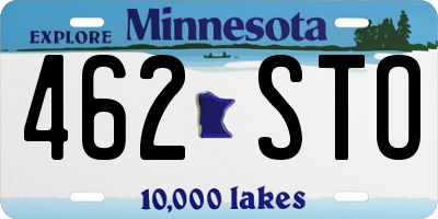 MN license plate 462STO