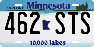 MN license plate 462STS