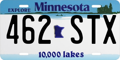 MN license plate 462STX
