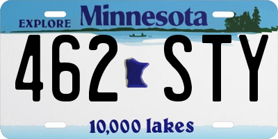 MN license plate 462STY