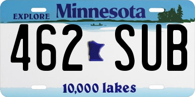 MN license plate 462SUB