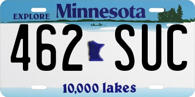 MN license plate 462SUC