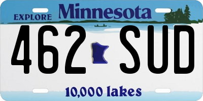 MN license plate 462SUD