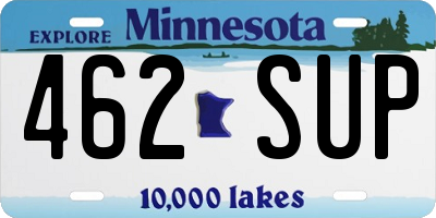 MN license plate 462SUP