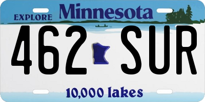 MN license plate 462SUR
