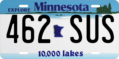 MN license plate 462SUS