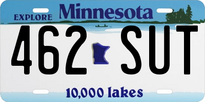 MN license plate 462SUT