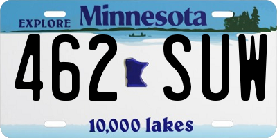 MN license plate 462SUW