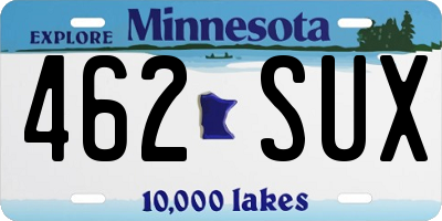 MN license plate 462SUX