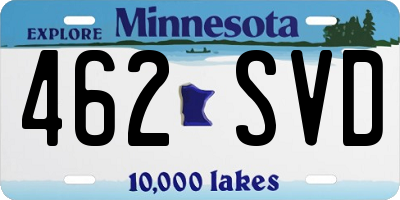 MN license plate 462SVD