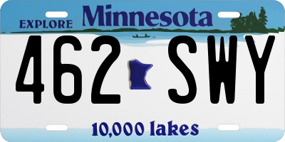 MN license plate 462SWY