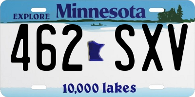 MN license plate 462SXV
