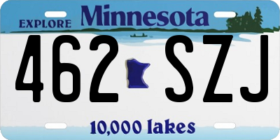 MN license plate 462SZJ