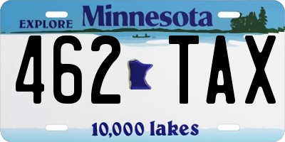 MN license plate 462TAX