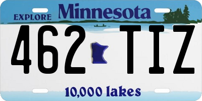 MN license plate 462TIZ