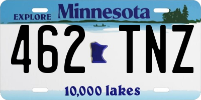 MN license plate 462TNZ