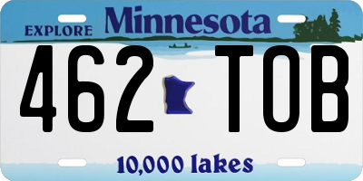 MN license plate 462TOB