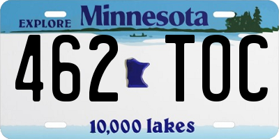MN license plate 462TOC