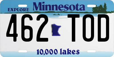 MN license plate 462TOD