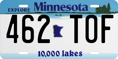 MN license plate 462TOF