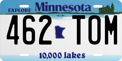 MN license plate 462TOM