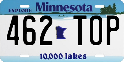 MN license plate 462TOP