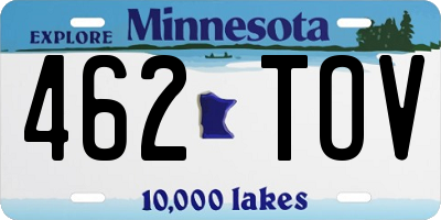 MN license plate 462TOV