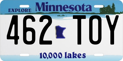 MN license plate 462TOY
