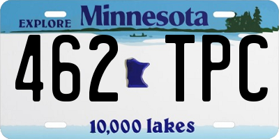 MN license plate 462TPC