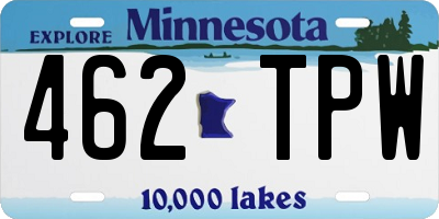 MN license plate 462TPW
