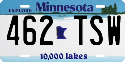 MN license plate 462TSW