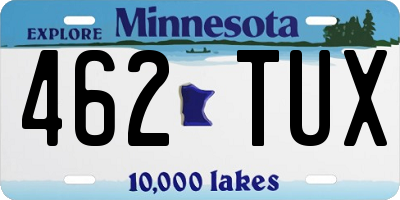 MN license plate 462TUX