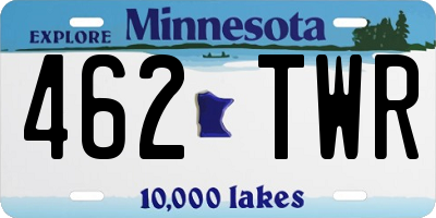 MN license plate 462TWR