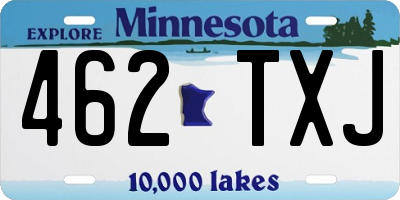 MN license plate 462TXJ