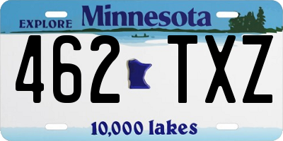 MN license plate 462TXZ