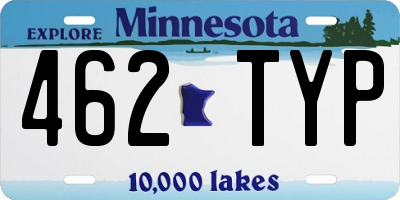 MN license plate 462TYP